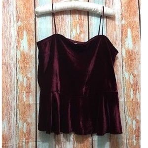 Free people red velvet tank